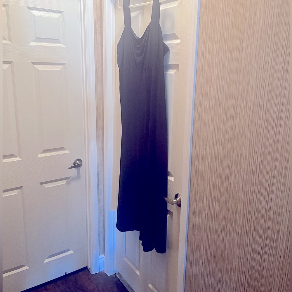formal gown w/jacket. Dark blue w/sparkle in fabric. worn twice, wrinkle free